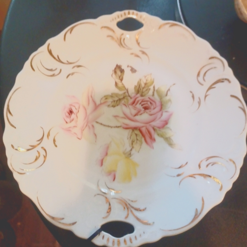 Dresden Germany Decorative Plate with Roses